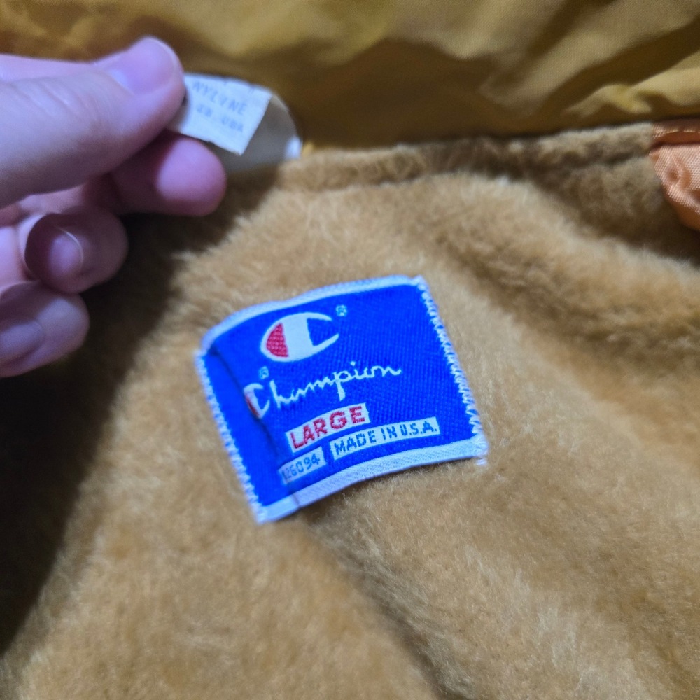 Vintage Champion Coaches Jacket Mens Large Gold John Purdue Club USA Made 80's - Picture 11 of 11